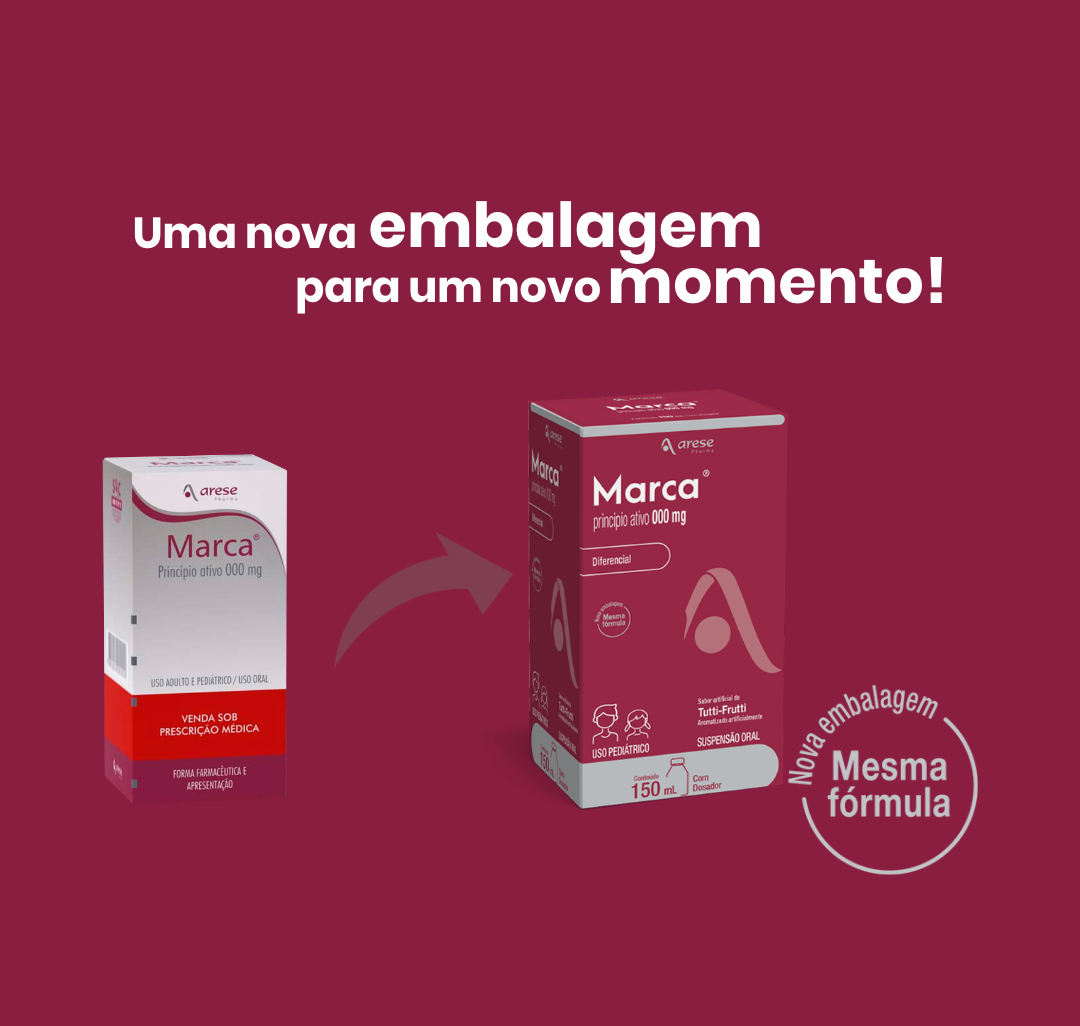 Banner Arese - Nova embalagem, mesma fórmula